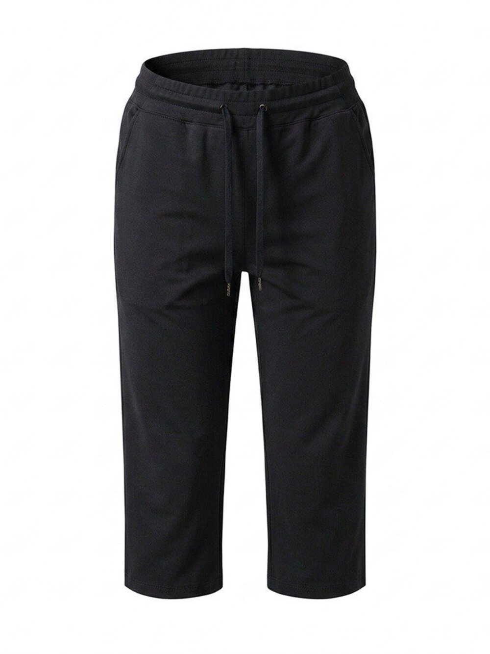 Tek Gear On-The-Go Womens Black Cropped Pants Drawstring Pockets Size M